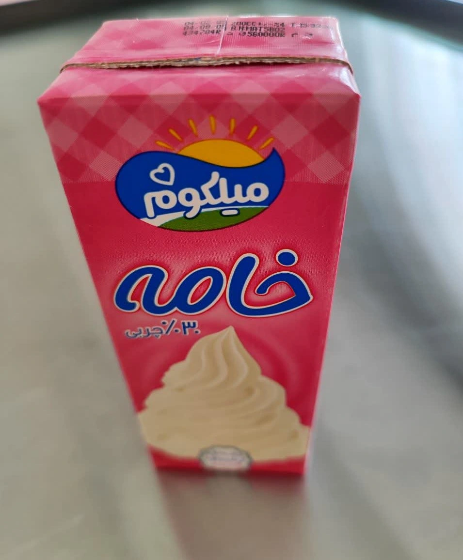 خامه کم چرب ( 30%چربی ) 200 سی سی  میلکوم میهن
