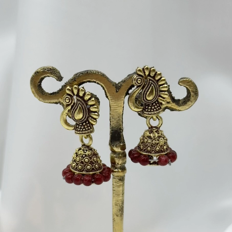 گوشواره هندی زرشکی