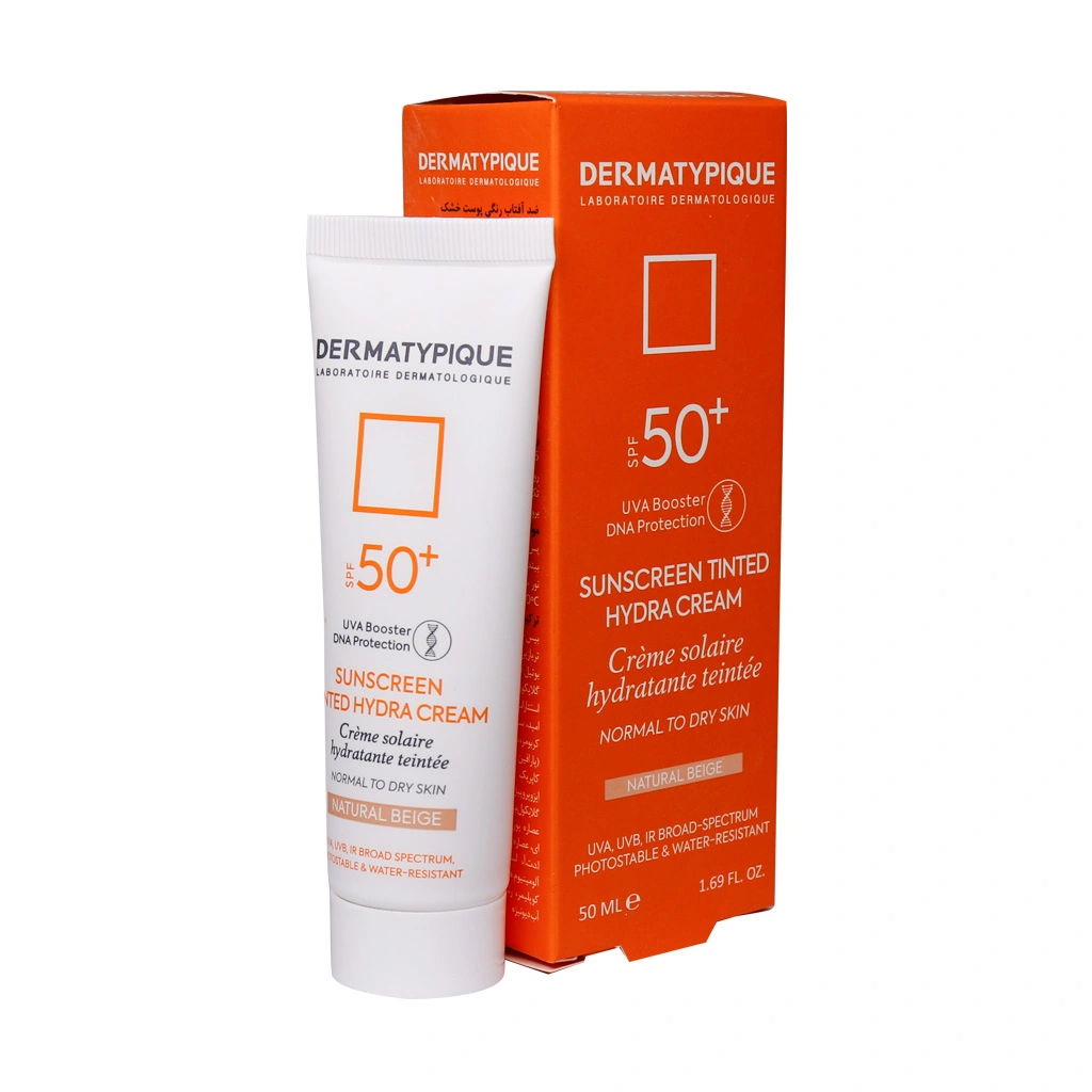 ضد آفتاب رنگی هیدرا پوست خشک +SPF50 بژ طبیعی درماتیپیک