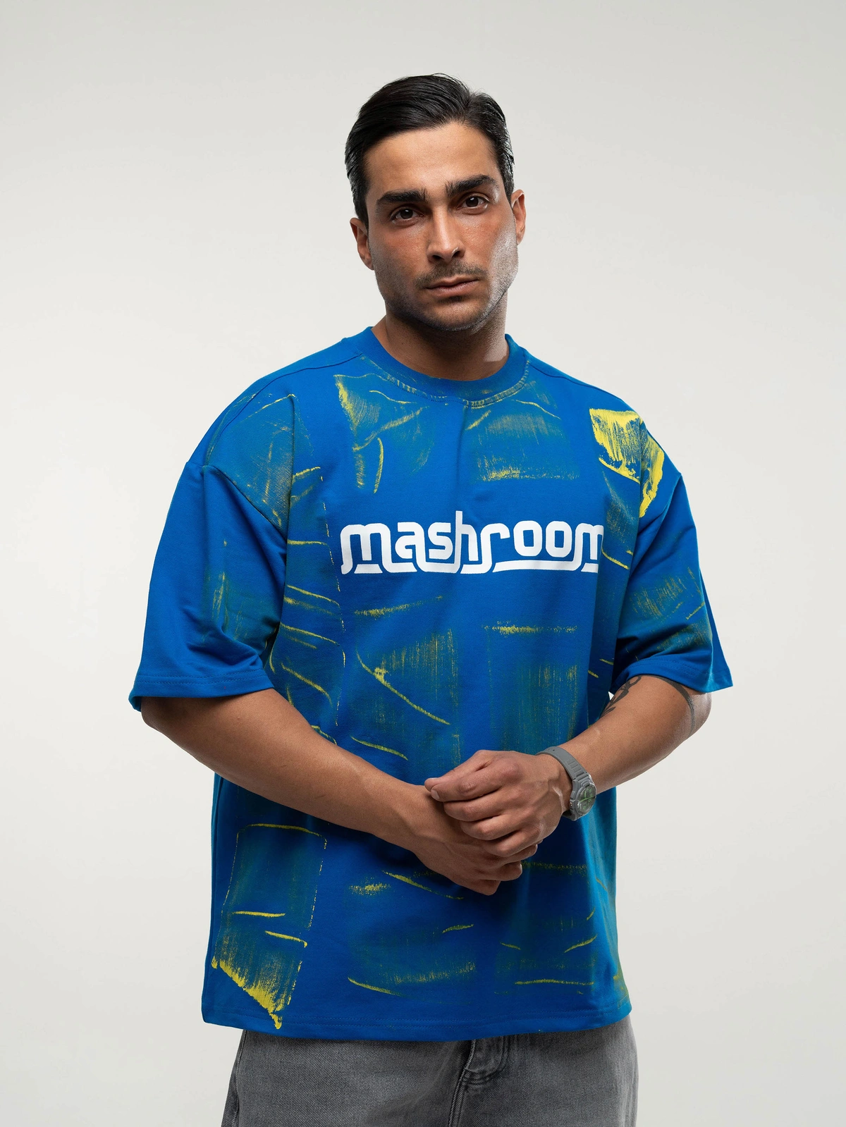 تیشرت ماکان Mashroom آبی پک 3 عددی
