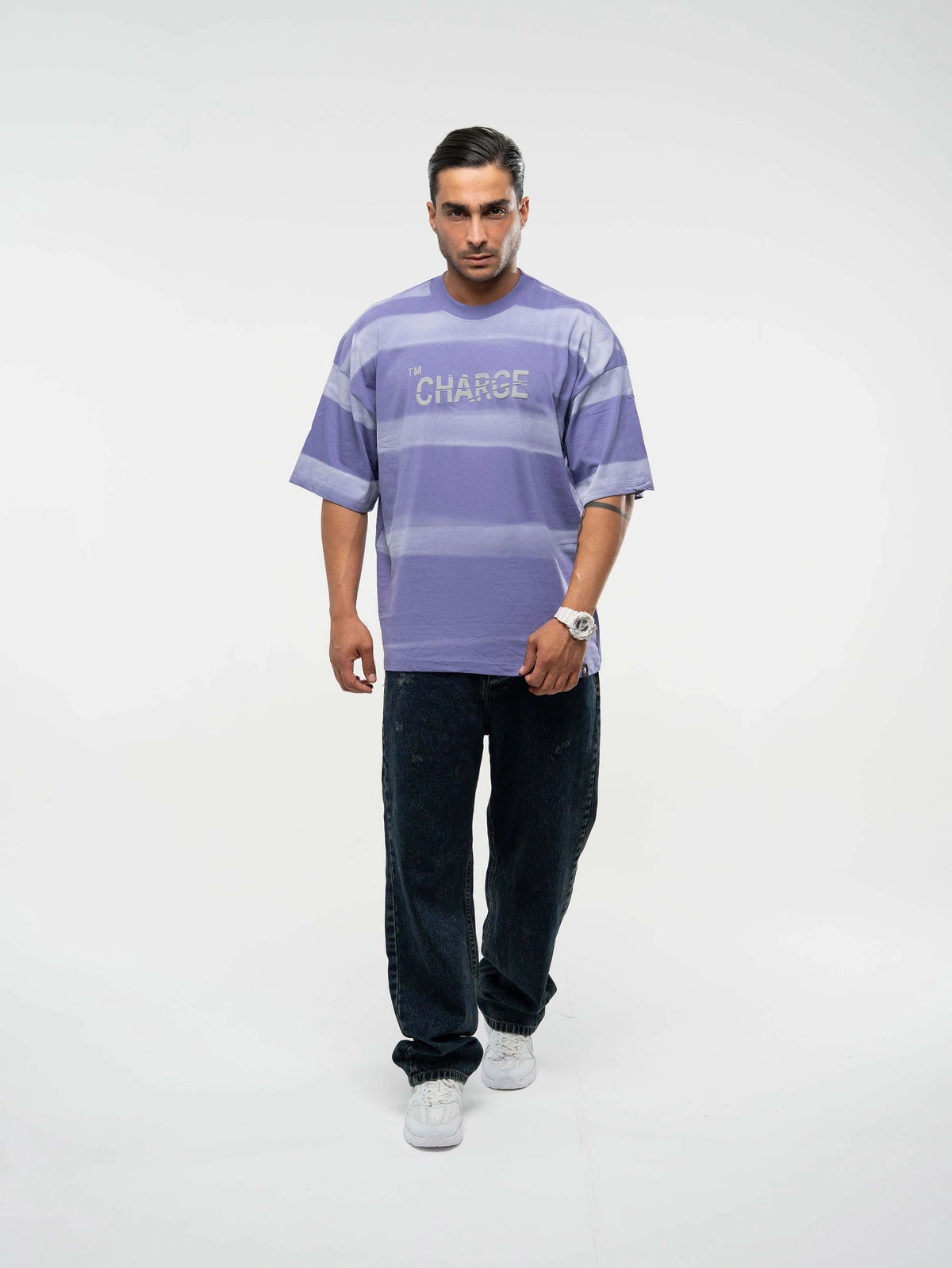 تیشرت Charge سفید/بنفش پک 6 عددی