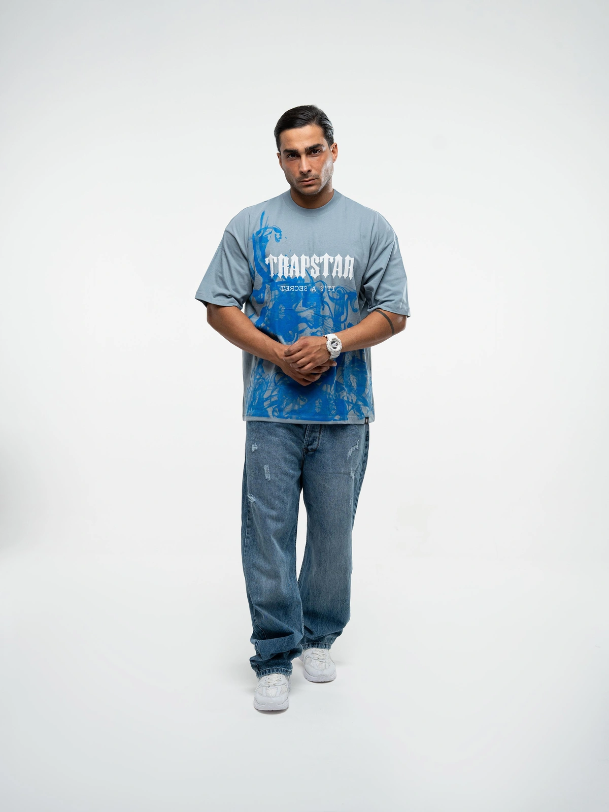 تیشرت TrapstarSecret طوسی/مشکی پک 6 عددی