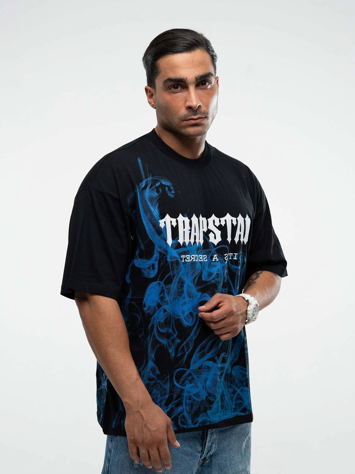 تیشرت TrapstarSecret طوسی/مشکی پک 6 عددی