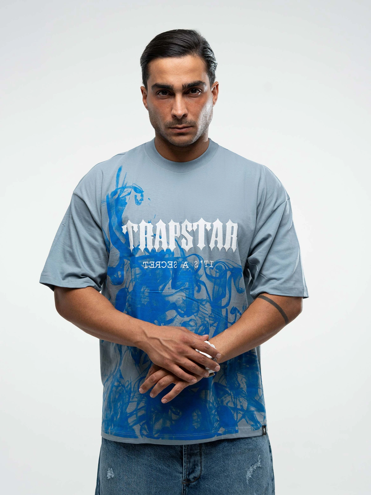 تیشرت TrapstarSecret طوسی/مشکی پک 6 عددی