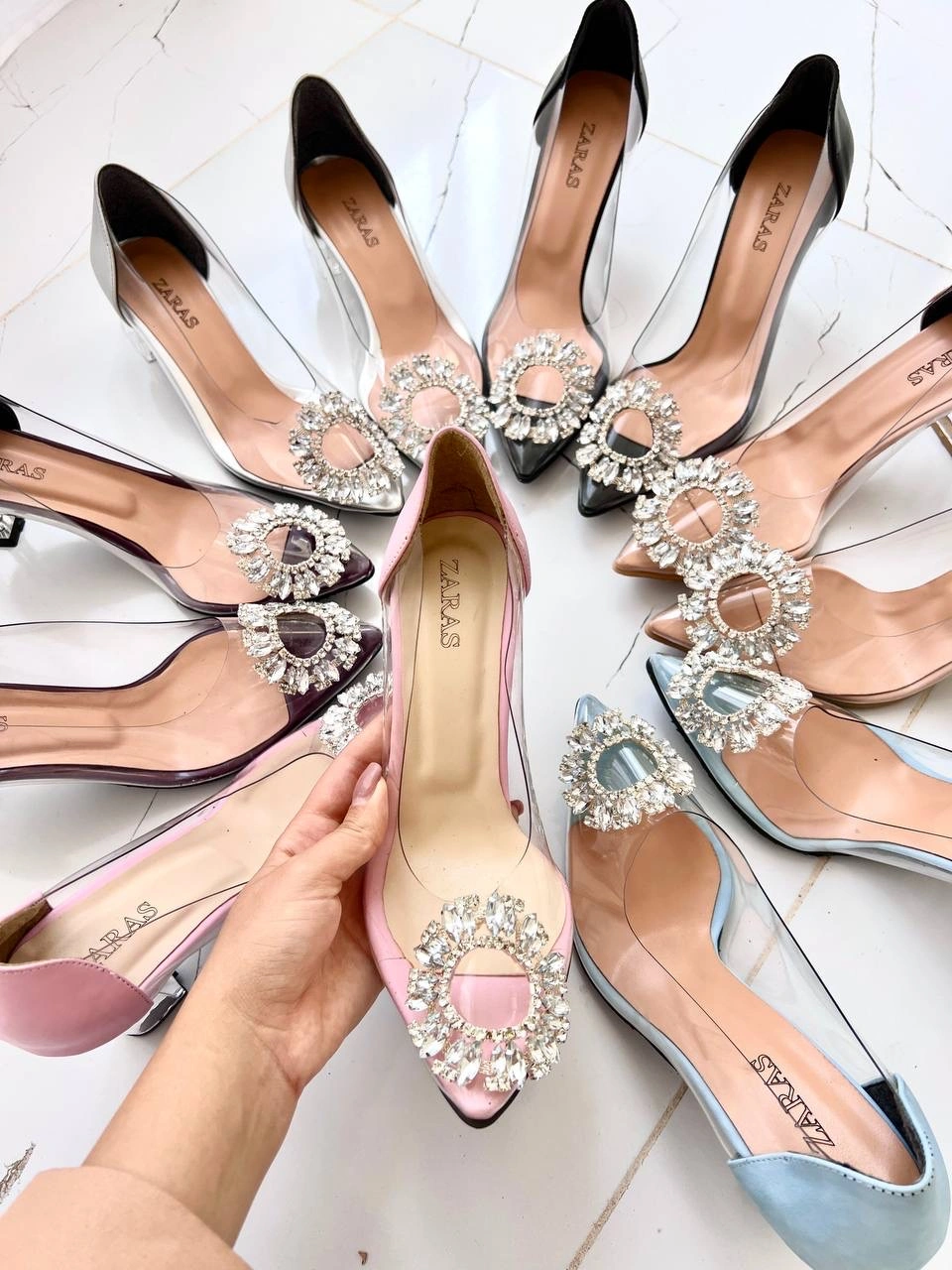 کفش طلقی پاشنه رنگی ، مدل بارین