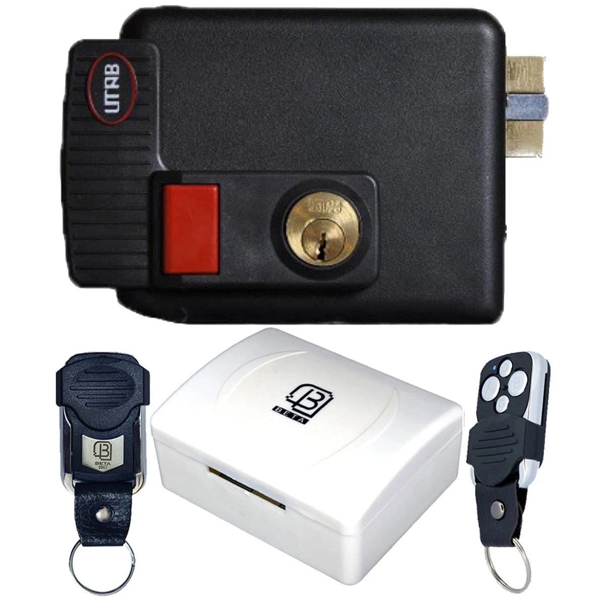 قفل برقی حیاطی یوتاب 898 مدل 2 ریموت و رسیور ترانس دار بتا (5 کلید)