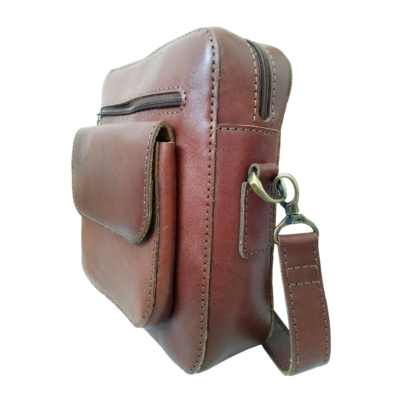 کیف دوشی چرم طبیعی گاوی دست دوز مدل kdg-06 