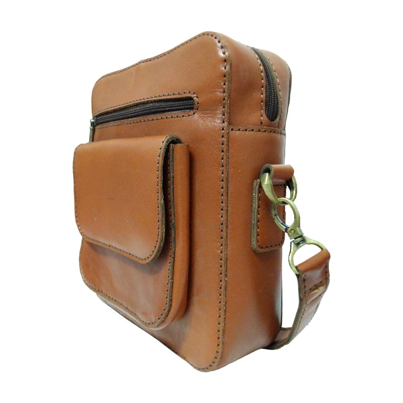 کیف دوشی چرم طبیعی گاوی دست دوز مدل kdg-06 
