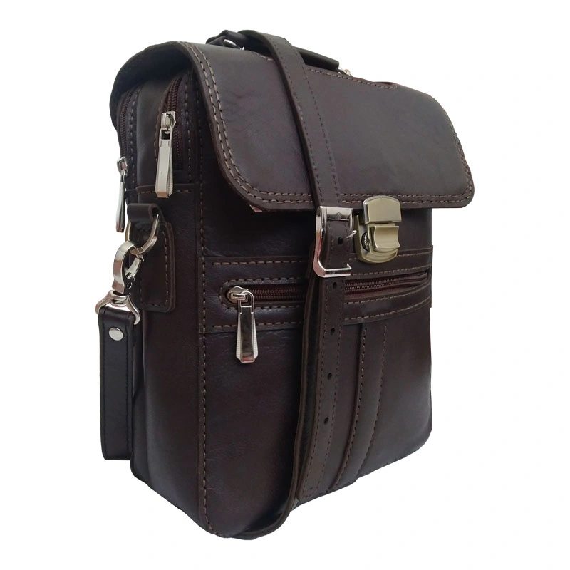 کیف دوشی چرم طبیعی گاوی دست دوز مدل kdg-18