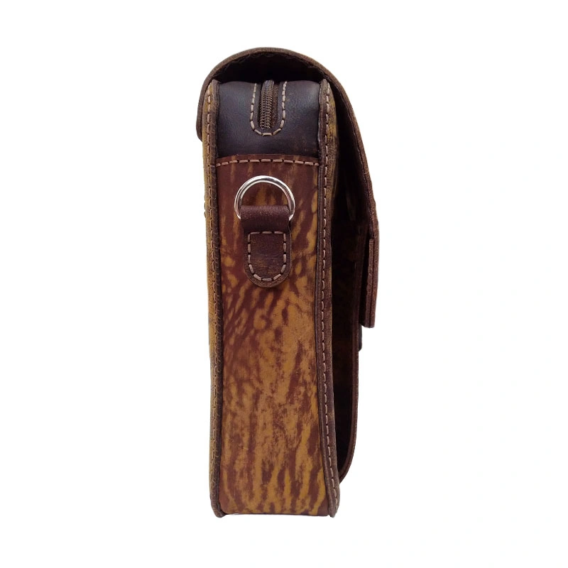 کیف دوشی چرم طبیعی شتر دست دوزمدل kdg-15
