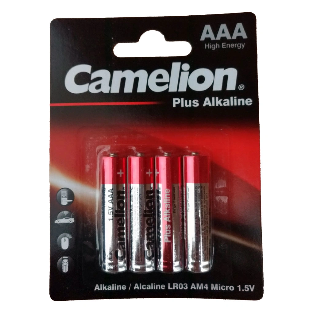 باتری نیم قلمی کملیون مدل Plus Alkaline بسته 4 عددی سایز AAA
