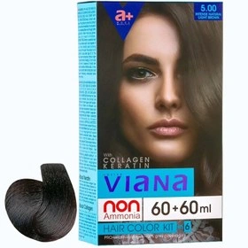کیت رنگ مو ویانا شماره 5.00 حجم 120 میلی لیتر رنگ قهوه ای طبیعی روشن قوی