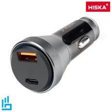 شارژر فندکی هیسکا مدل HCC-319 به همراه کابل تبدیل  USB-C | اکسلنت کالا - 