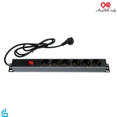 چند راهی 6 خانه برق ارت دار کابل 1/8 متری پارت الکتریک مدل PE2253 Rack Mount