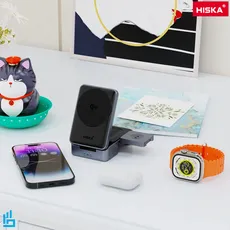 شارژر وایرلس مگنتی بی سیم 3 کاره هیسکا HISKA مدل HR15