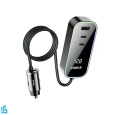 شارژر فندکی کابل دار فست شارژ هیسکا HISKA HCC328