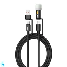 کابل شارژ چندکاره الدینیو LDINIO LC17 طول 1.2 متر چراغ قوه دار