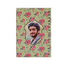 دفتر یادداشت فنردار 50 برگ بهشت - طرح  شهید حججی (سبز)