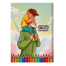دفتر نقاشی فنردار 50 برگ بهشت - طرح سردار سلیمانی با کودک