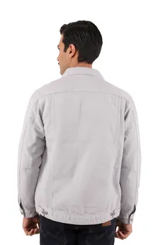 کاپشن کتان مردانه رنگ طوسی