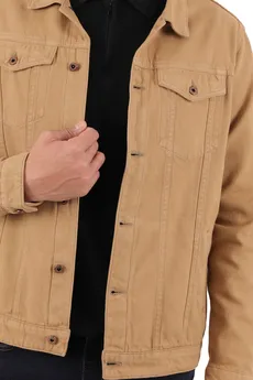 کاپشن کتان مردانه رنگ خردلی