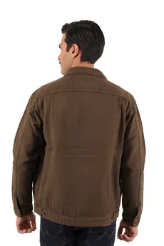 کاپشن کتان مردانه رنگ قهوه ای
