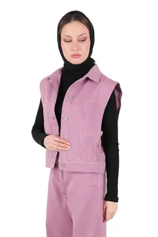 ست جلیقه و شلوار کتان زنانه