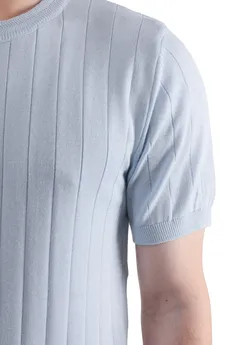 تیشرت بافت یقه گرد  