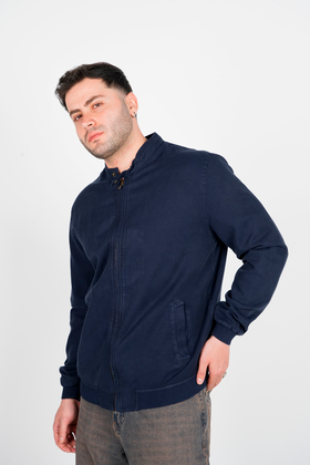 کاپشن یقه فرنچ کتان مردانه