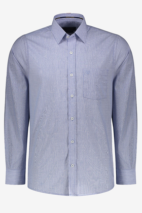 پیراهن یقه برگردان آستین بلند نخی راه راه مردانه 