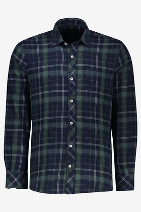 پیراهن آستین بلند یقه برگردان چهارخانه مردانه