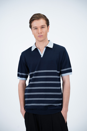 تیشرت بافت یقه دار مردانه