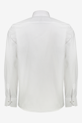 پیراهن یقه برگردان آستین بلند نخی مردانه