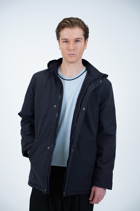 کاپشن کلاهدار جلو زیپدار شمعی مردانه