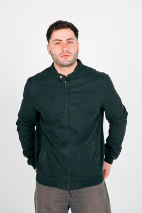 کاپشن یقه فرنچ کتان مردانه