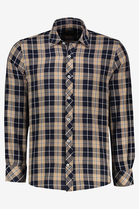 پیراهن آستین بلند یقه برگردان چهارخانه مردانه