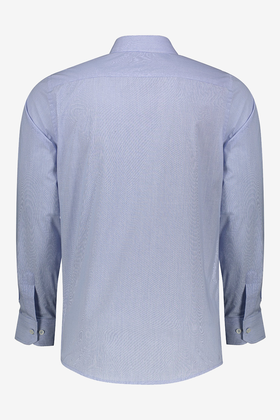 پیراهن یقه برگردان آستین بلند نخی راه راه مردانه