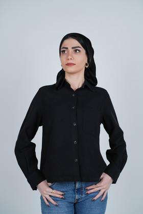 شومیز یقه برگردان کوتاه زنانه