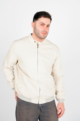 کاپشن یقه فرنچ کتان مردانه