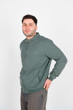 کاپشن یقه فرنچ کتان مردانه