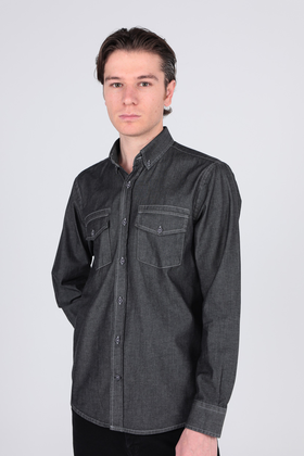 پیراهن آستین بلند جین مردانه جیبدار