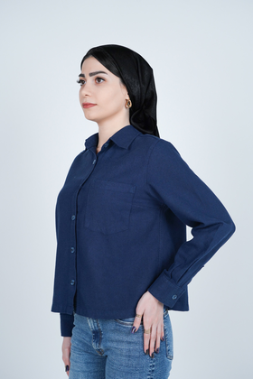 شومیز یقه برگردان کوتاه زنانه