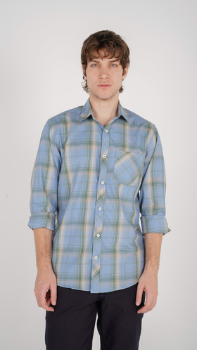 پیراهن آستین بلند مردانه طرح چهارخانه