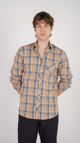 پیراهن آستین بلند مردانه طرح چهارخانه