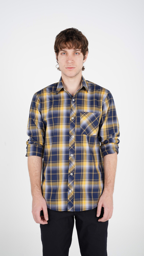 پیراهن آستین بلند مردانه طرح چهارخانه