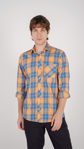 پیراهن آستین بلند مردانه طرح چهارخانه