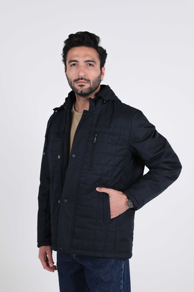 کاپشن کلاهدار جلو زیپدار شمعی مردانه