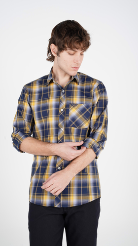 پیراهن آستین بلند مردانه طرح چهارخانه