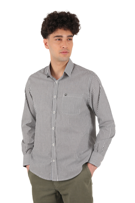 پیراهن آستین بلند کلاسیک مردانه طرح راه راه