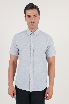 پیراهن آستین کوتاه مردانه کلاسیک طرح راه راه